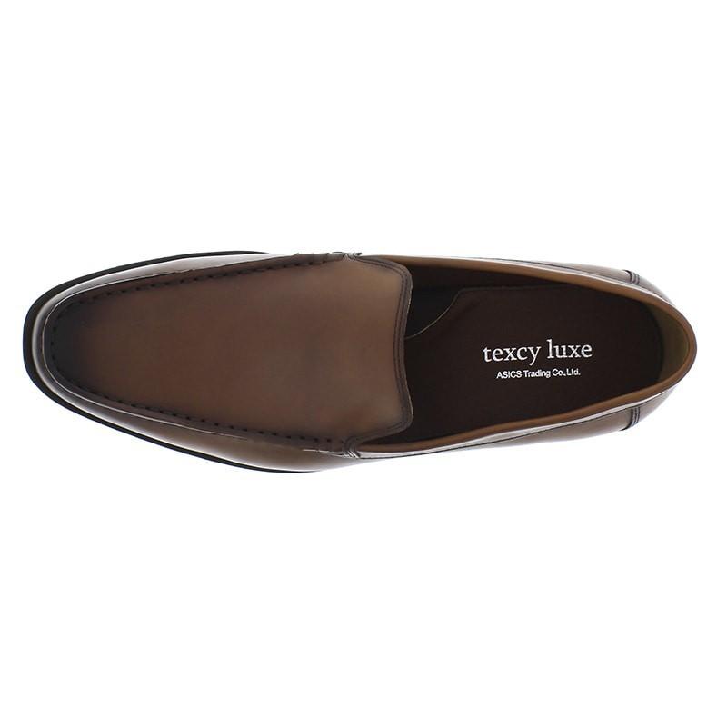 テクシーリュクス アシックス商事 texcy luxe 本革 革靴 ビジネス カジュアル シューズ ビジカジ モカシン スリッポン 黒 ブラック 3E ロングノーズ 靴 actu7015 | texcy luxe | 07