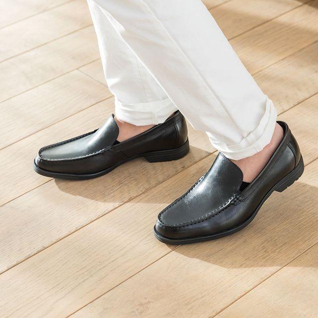 テクシーリュクス アシックス商事 texcy luxe 本革 革靴 ビジネス カジュアル シューズ ビジカジ モカシン スリッポン 黒 ブラック 3E ロングノーズ 靴 actu7015 | texcy luxe | 09