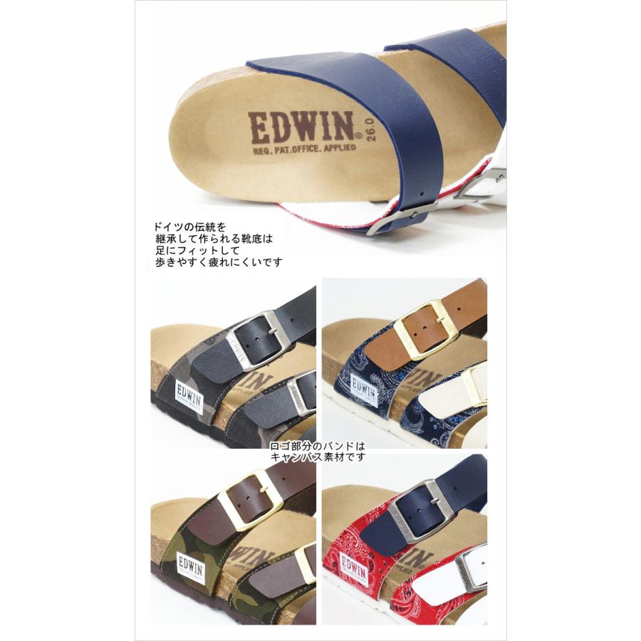 父の日 プレゼント 靴 メンズ サンダル おしゃれ ブランド クロスバンド フットベットサンダル EDWIN/エドウィン ew9166 送料無料 | EDWIN | 01