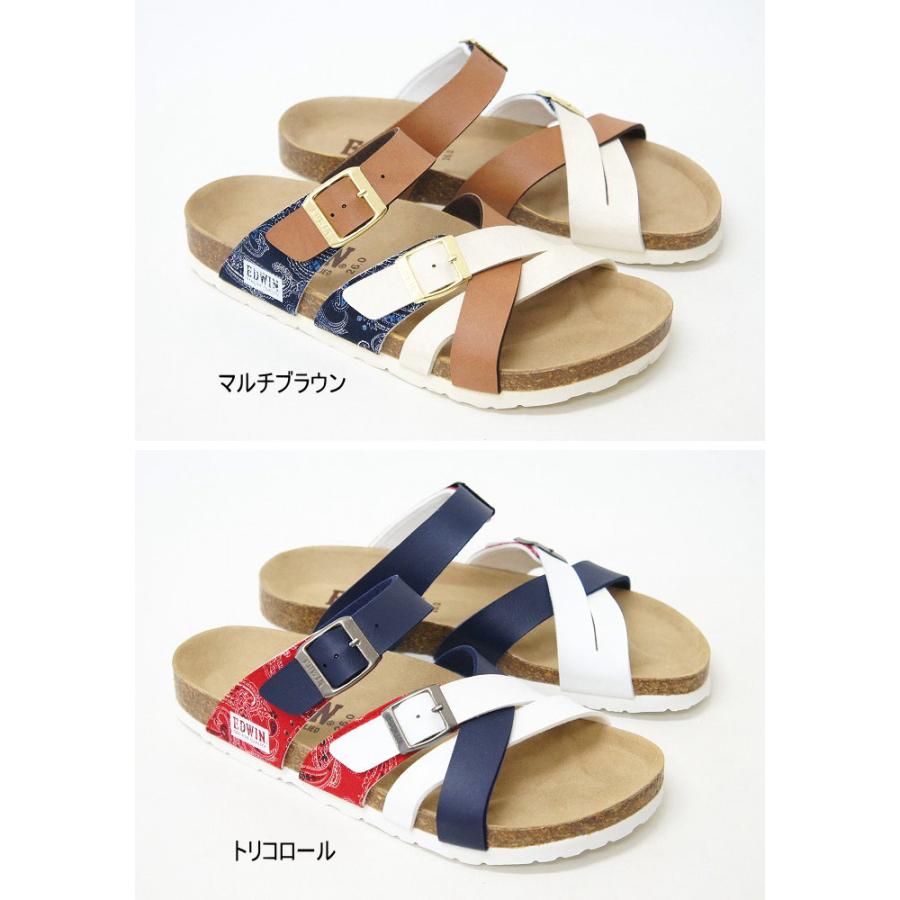 父の日 プレゼント 靴 メンズ サンダル おしゃれ ブランド クロスバンド フットベットサンダル EDWIN/エドウィン ew9166 送料無料 | EDWIN | 03