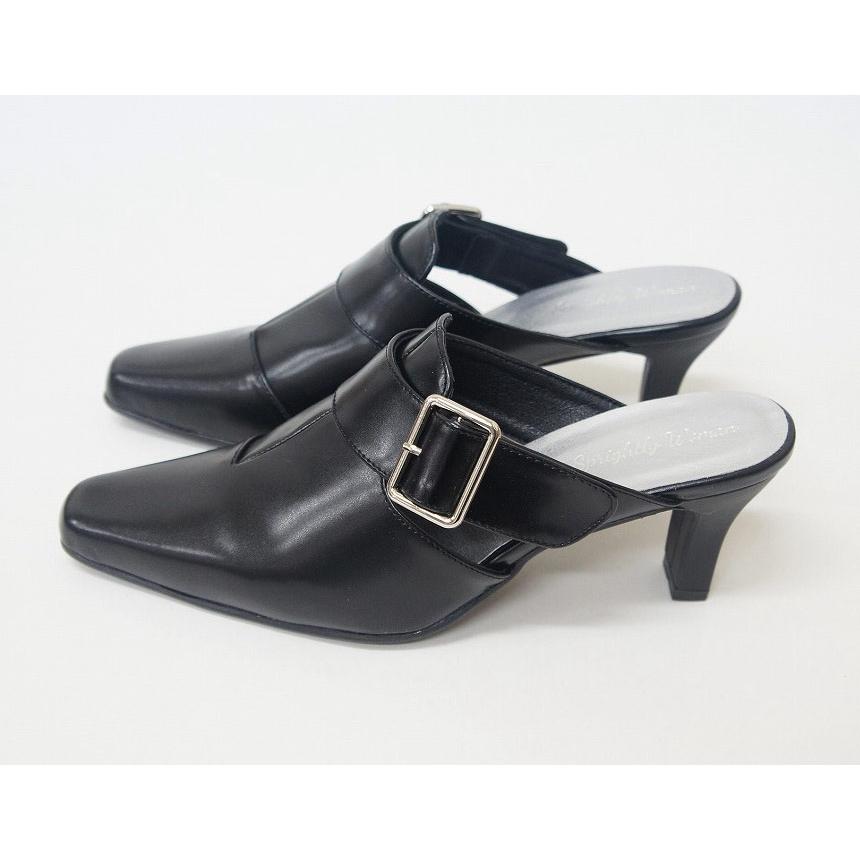 ミュール サンダル レディース おしゃれ サボサンダル ヒール 黒