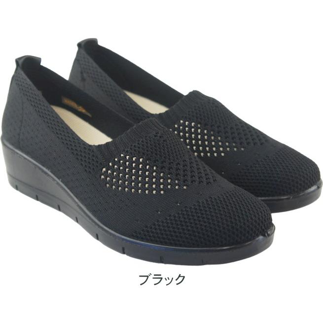 スリッポン レディース 軽量 履きやすい 歩きやすい ニット メッシュ パンプス ウエッジソール レディース 履きやすい 蒸れにくい ニットスニーカー htc454 |  | 08