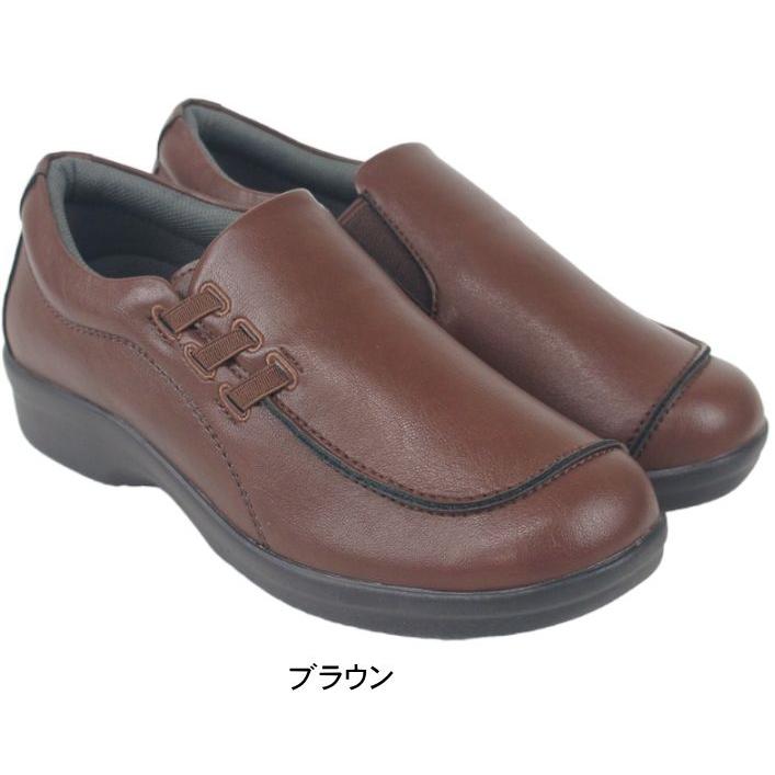 カジュアルシューズ レディース コンフォートシューズ サイドゴア モカシン おしゃれ 4e 幅広 甲高 ワイド スリッポン 黒 ウェッジソール 防滑 軽量 htc59 |  | 02