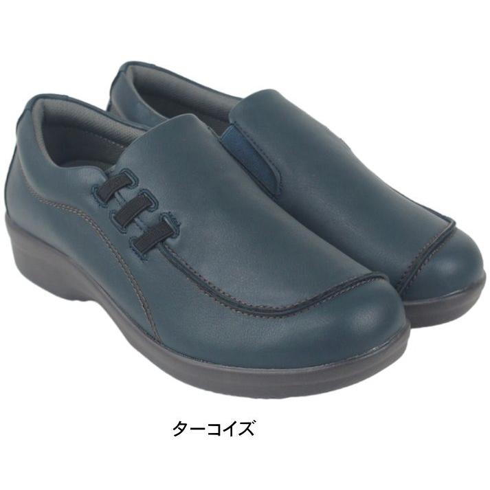 カジュアルシューズ レディース コンフォートシューズ サイドゴア モカシン おしゃれ 4e 幅広 甲高 ワイド スリッポン 黒 ウェッジソール 防滑 軽量 htc59 |  | 03