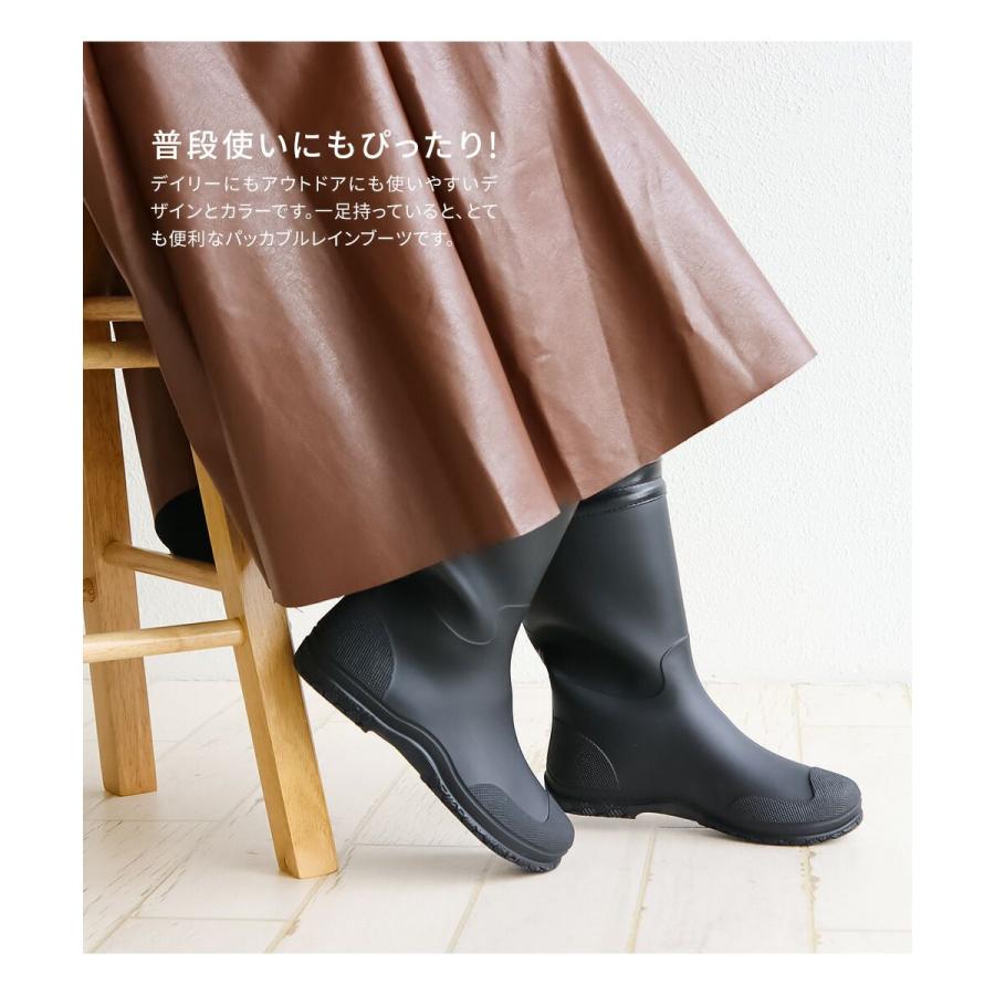 レインブーツ レディース ロング 折りたたみ 長靴 レインシューズ 黒 アウトドア ポロクラブ おしゃれ フード付き 雨 雪 滑りにくい ガーデニング htcpolo002 | ポロ クラブ | 04
