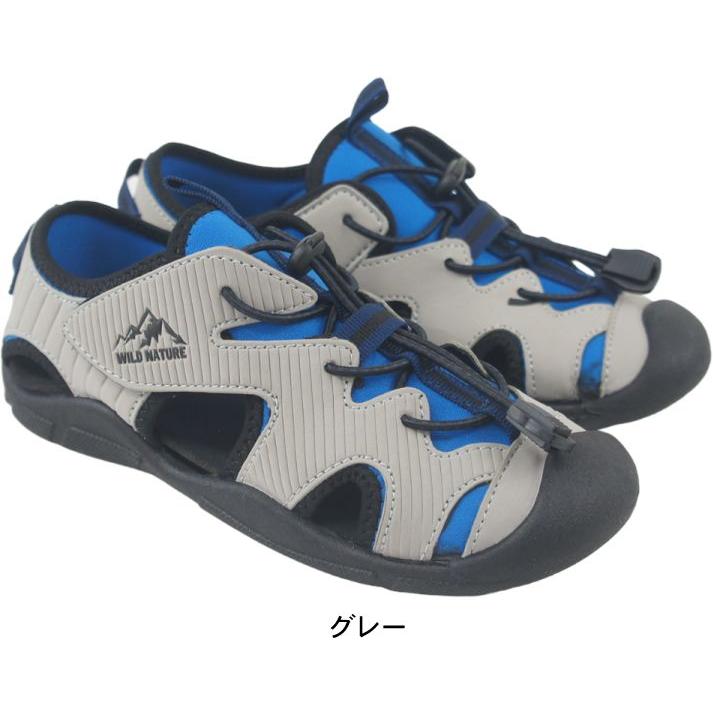 サンダル 子供 キッズ ジュニア スポーツサンダル 男の子 水陸両用 速乾インソール スポサン キャンプ 海 川 ブラック ワイルドネイチャー WILD NATURE ko2201 |  | 05
