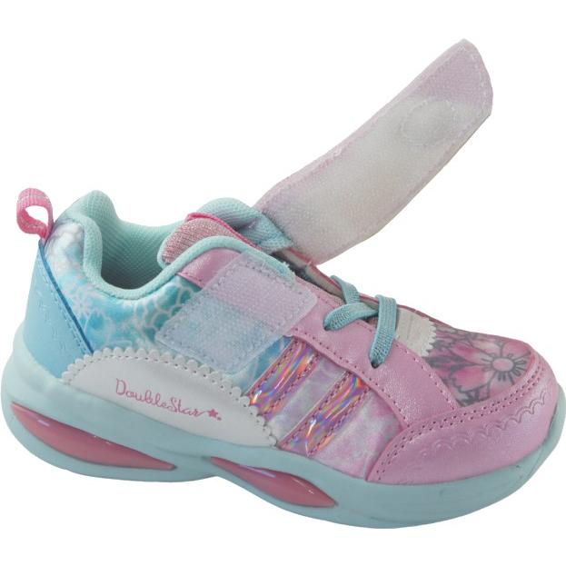 光る靴 キッズ シューズ スニーカー 子供 靴 Double Star ダブルスター キッズスニーカー LED 幼稚園 保育園 小学生 女の子 リボン マジック ベルクロ ko4955 |  | 04