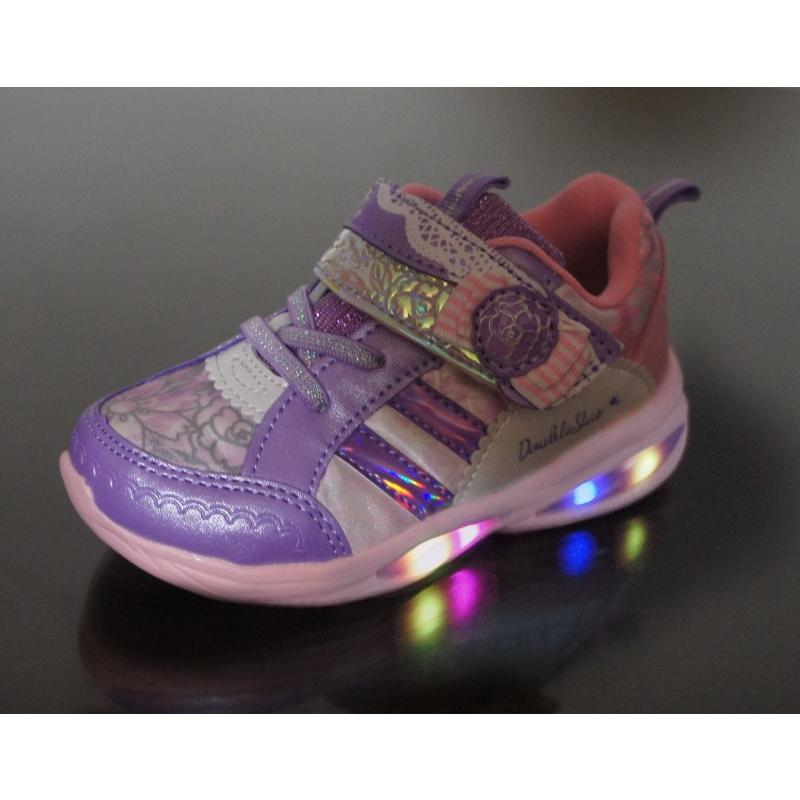 光る靴 キッズ シューズ スニーカー 子供 靴 Double Star ダブルスター キッズスニーカー LED 幼稚園 保育園 小学生 女の子 リボン マジック ベルクロ ko4955 |  | 09