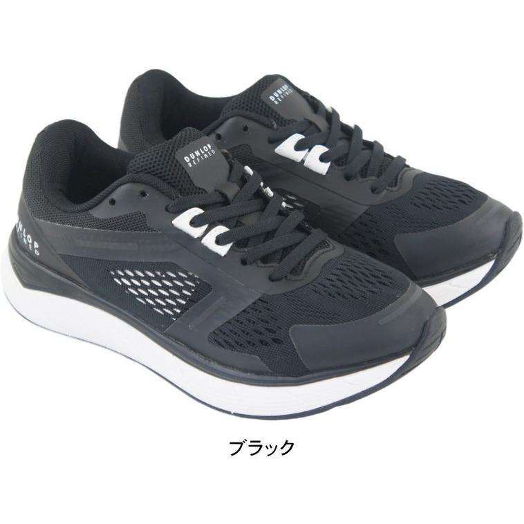 DUNLOP REFINED スニーカー レディース 靴 黒 ブラック ひざに優しい