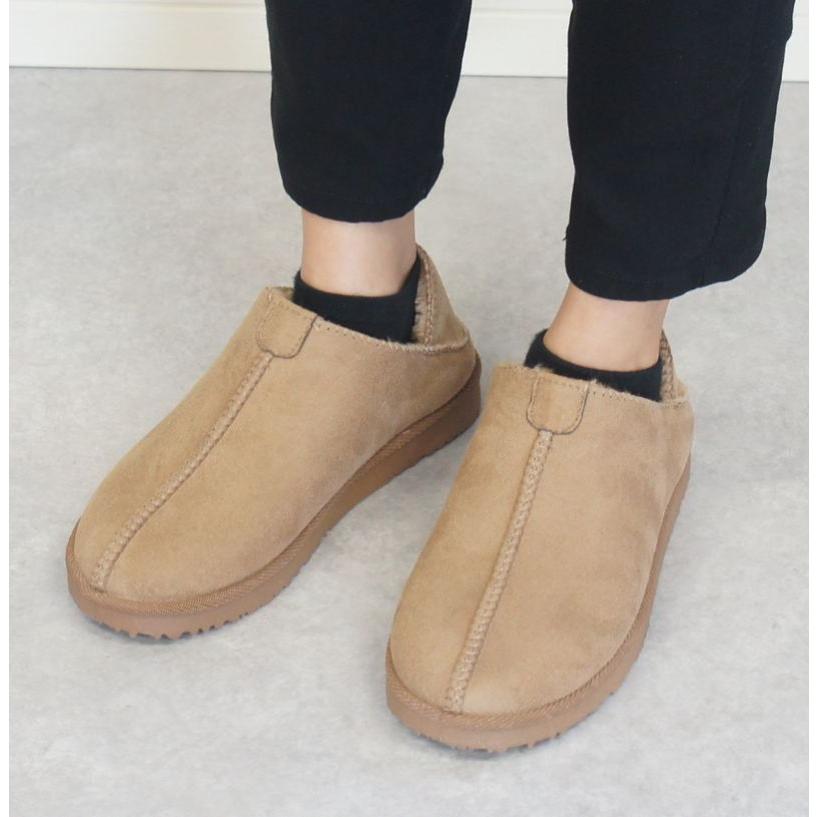 レディース ムートン サボ サンダル インヒール キックバック カカトが