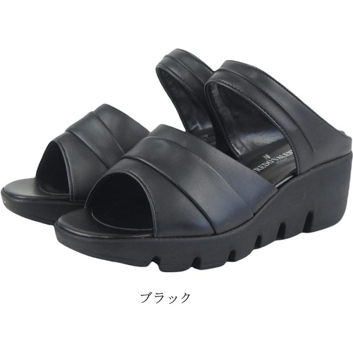 ミュール サンダル レディース つっかけ 日本製 疲れにくい 静音 黒 厚底 疲れない ヒール 職場 オフィス 人気 歩きやすい ウェッジソール ストラップ nc1032s |  | 06