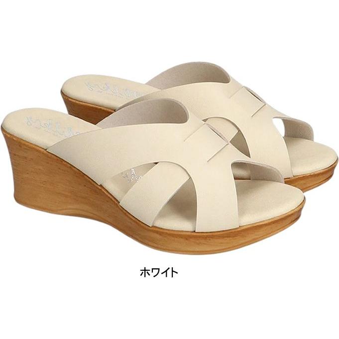 レディース サンダル ウェッジソール ミュール 厚底 オープントゥ つっかけ おしゃれ ミルキーミルキー 日本製 夏 nc1336 |  | 02