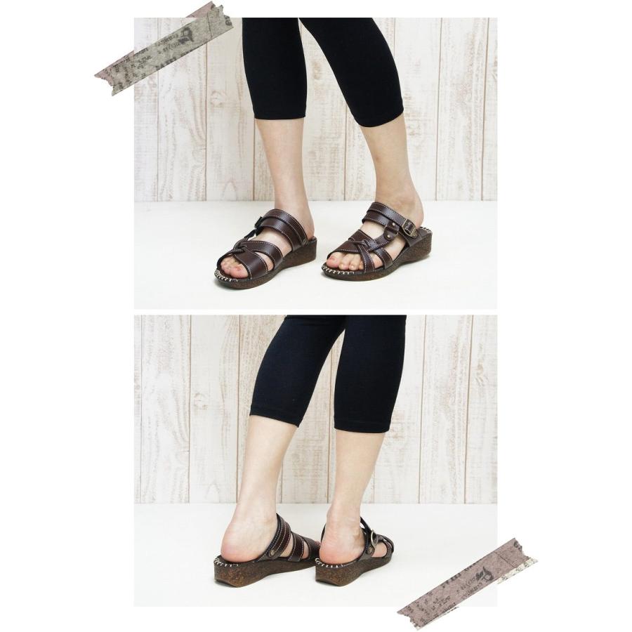 日本製 2way サンダル ミュール レディース ウエッジ ヒール ソール ぺたんこ フラット 痛くない やわらかい 軽い 夏 nc3006 | Santa Barbara Polo & Racquet Club | 05