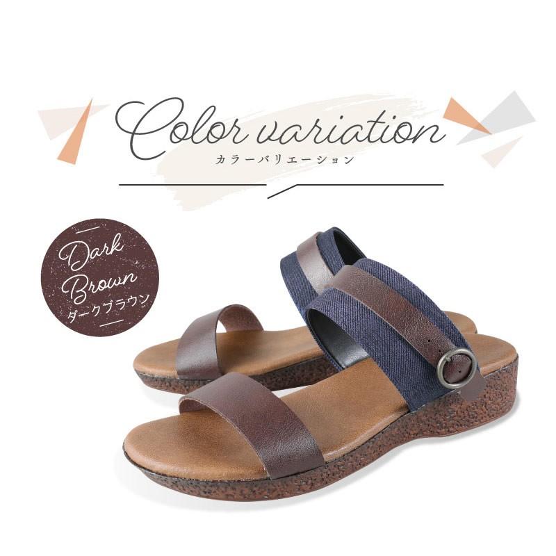 サンダル ミュール レディース 日本製 2way ウエッジ ヒール ソール ぺたんこ フラット 母の日 花以外 プレゼント 痛くない やわらかい 軽い 夏 nc3014 |  | 03