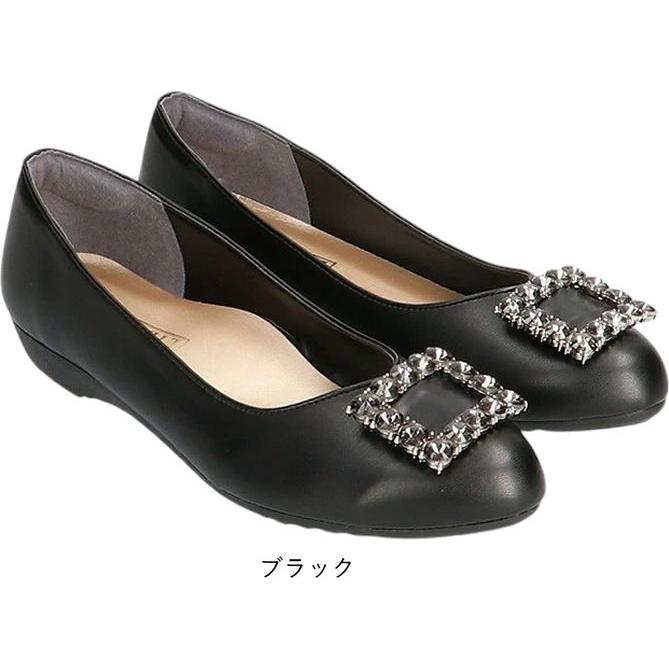 日本製 レディース ローヒール パンプス ファーストコンタクト ビジュー アーモンドトゥ 疲れない 痛くない 歩きやすい 脱げない 低反発 マザータッチ nc39169 | FIRST CONTACT | 01