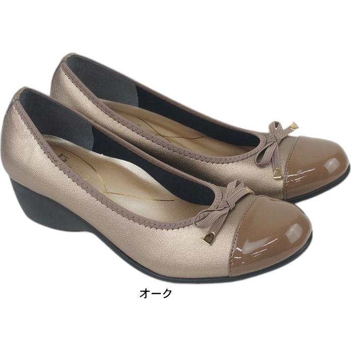 パンプス レディース 痛くない 歩きやすい ヒール 黒 靴 ウエッジ ソール リボン飾り 美脚 厚底 ラウンドトゥ 仕事 ファーストコンタクト nc39422 | FIRST CONTACT | 04