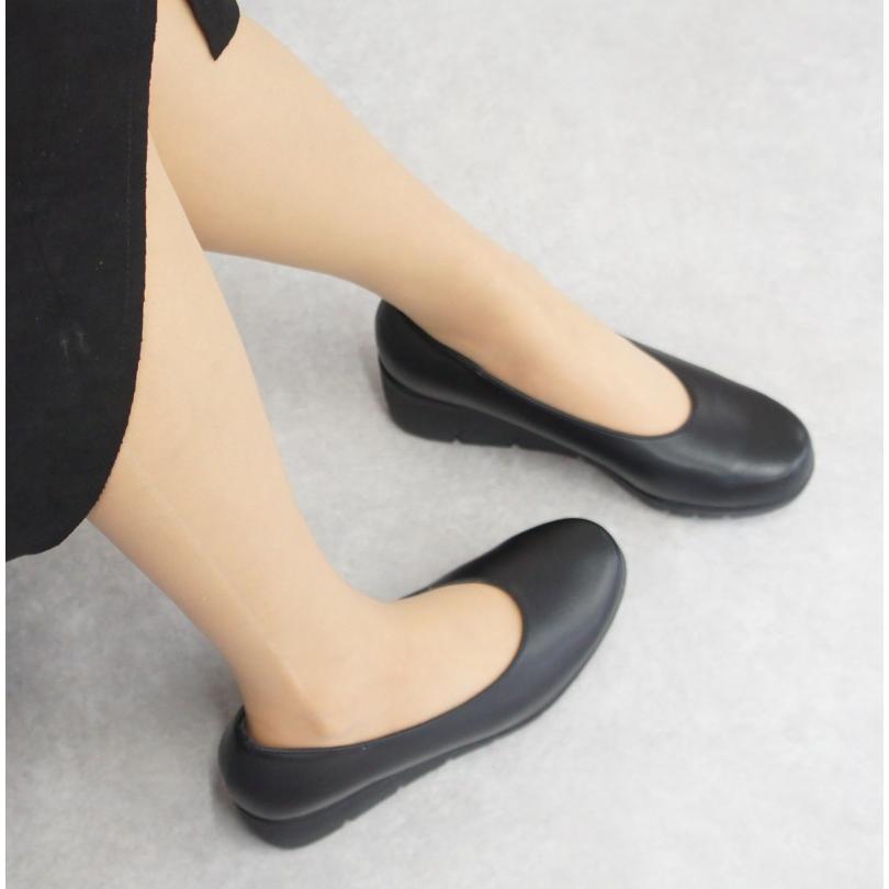 パンプス レディース 痛くない 歩きやすい ヒール 黒 靴 ウエッジ ソール 美脚 厚底 ラウンドトゥ 仕事 コンフォート シューズ ファーストコンタクト nc39600s | FIRST CONTACT | 10