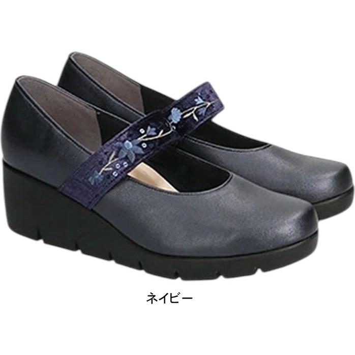 日本製 レディース パンプス ファーストコンタクト 厚底 ウェッジソール ストラップ ラウンドトゥ 痛くない 履きやすい 歩きやすい 疲れない 柔らかい nc39611 | FIRST CONTACT | 02