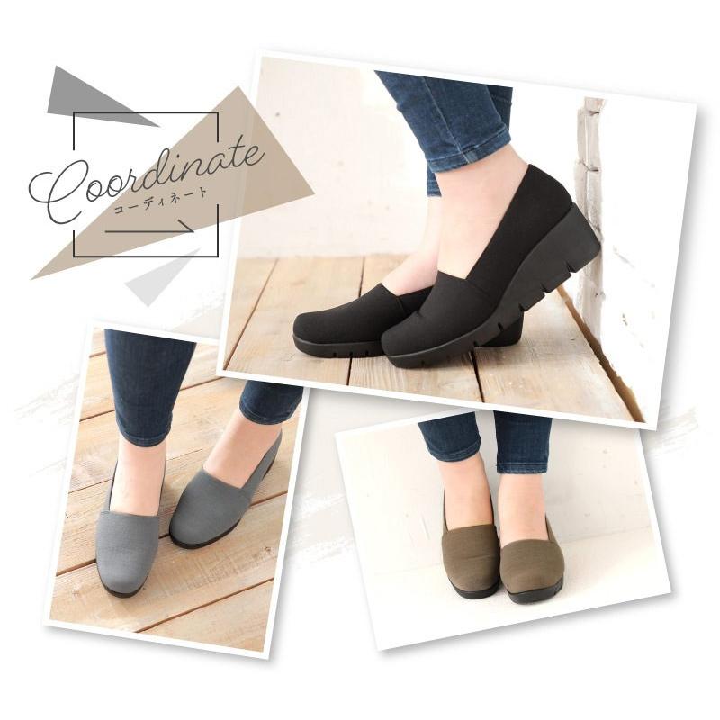 ファーストコンタクト パンプス レディース 痛くない 歩きやすい ヒール 黒 靴 ウエッジ ソール 美脚 厚底 ラウンドトゥ 仕事 コンフォート シューズ nc39615 | FIRST CONTACT | 05