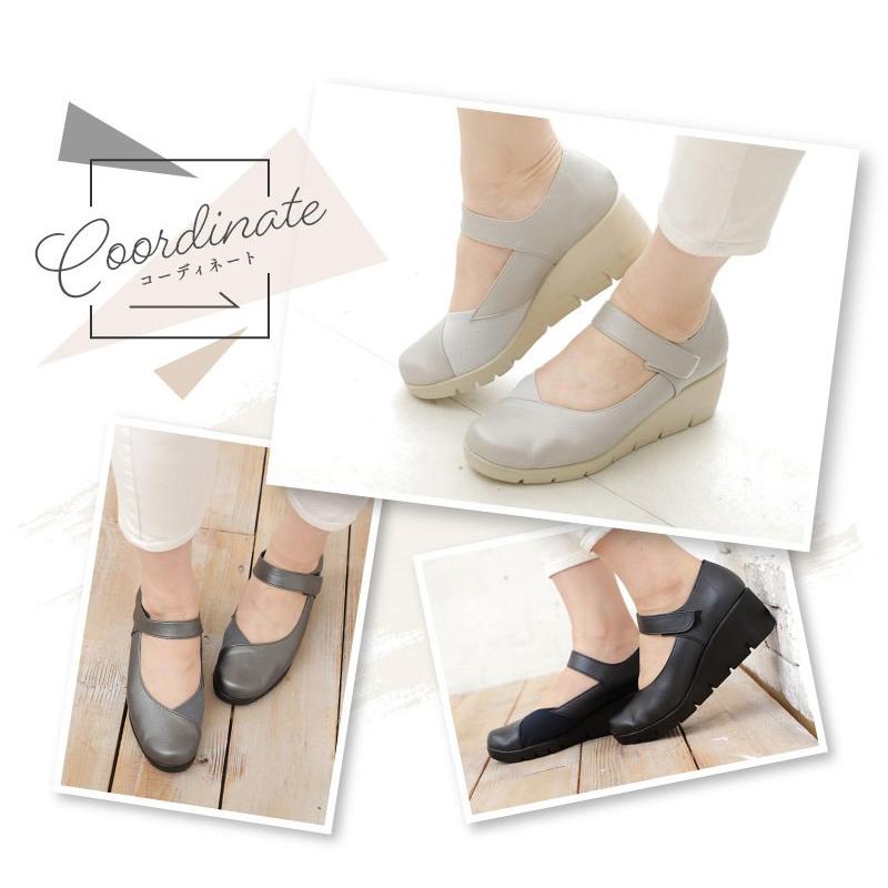 ファーストコンタクト パンプス レディース 痛くない ストラップ 歩きやすい ヒール 黒 靴 フラット ウエッジ ソール 美脚 厚底 ラウンドトゥ 仕事 nc39616 | FIRST CONTACT | 18