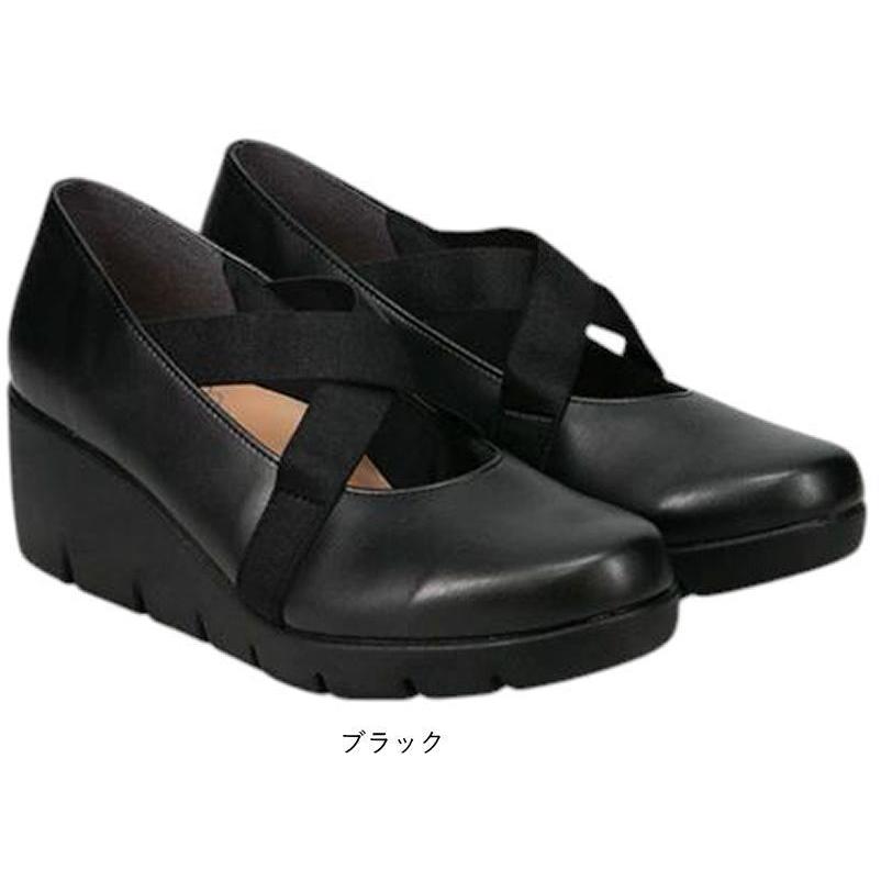 日本製 レディース パンプス ウェッジソール クロスストラップ FIRST CONTACT 歩きやすい 痛くない 走れるパンプス 甲ストラップ 厚底 靴 黒 nc39619 | FIRST CONTACT | 11