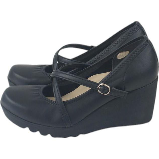 パンプス レディース 痛くない 歩きやすい ヒール 黒 靴 ウエッジ ソール 美脚 厚底 ラウンドトゥ 仕事 コンフォート シューズ ファーストコンタクト nc49608 | FIRST CONTACT | 08