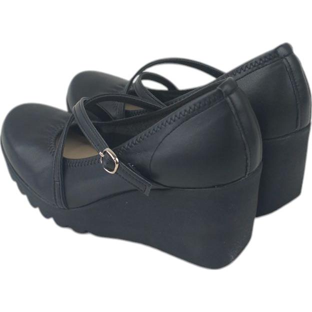 パンプス レディース 痛くない 歩きやすい ヒール 黒 靴 ウエッジ ソール 美脚 厚底 ラウンドトゥ 仕事 コンフォート シューズ ファーストコンタクト nc49608 | FIRST CONTACT | 09