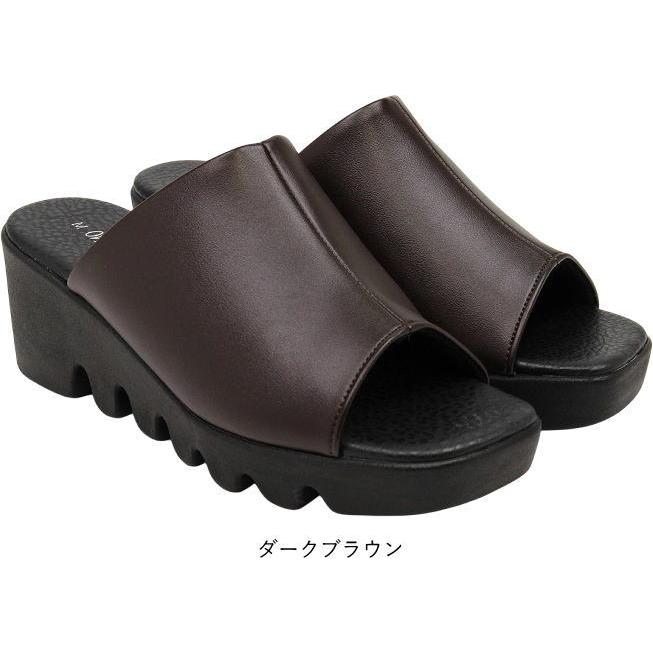 日本製 サンダル レディース つっかけ 厚底サンダル ウェッジソール ミュール オフィスサンダル オープントゥ ウェッジサンダル 履きやすい 春夏 黒 nc6451 |  | 03