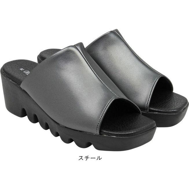 日本製 サンダル レディース つっかけ 厚底サンダル ウェッジソール ミュール オフィスサンダル オープントゥ ウェッジサンダル 履きやすい 春夏 黒 nc6451 |  | 05