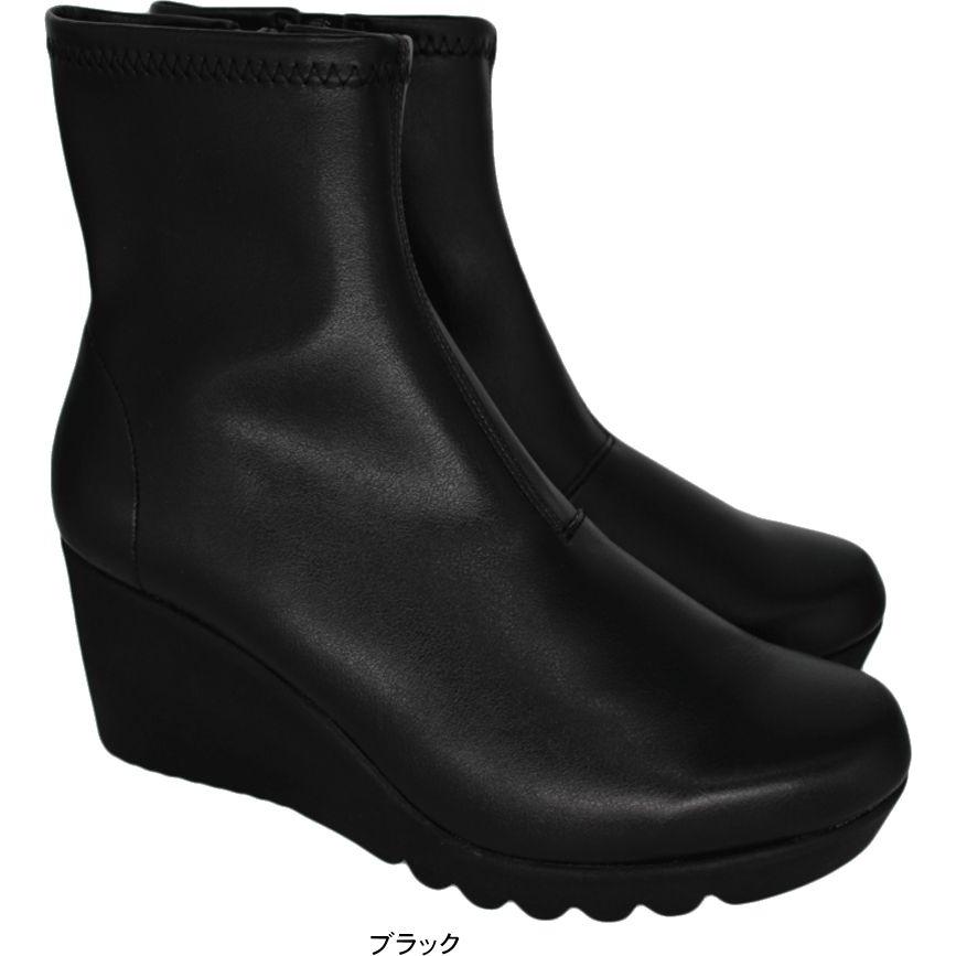 ブーツ ストレッチ ショートブーツ アーチコンタクト Arch CONTACT 7センチヒール 軽量 軽い レディース 日本製 歩きやすい ブラック 秋冬 美脚 nc69600 | ARCH CONTACT | 01