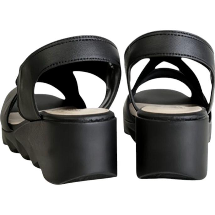 サンダル レディース 厚底 甲高 かかと付き ウェッジソール ファーストコンタクト 黒 日本製 オフィス シューズ 通勤 nc92017 | FIRST CONTACT | 09