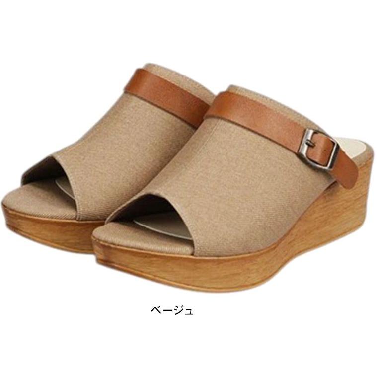 サンダル レディース ミュール 日本製 ウエッジ ヒール ソール ぺたんこ フラット 痛くない やわらかい 軽い 夏 nc92872 |  | 02