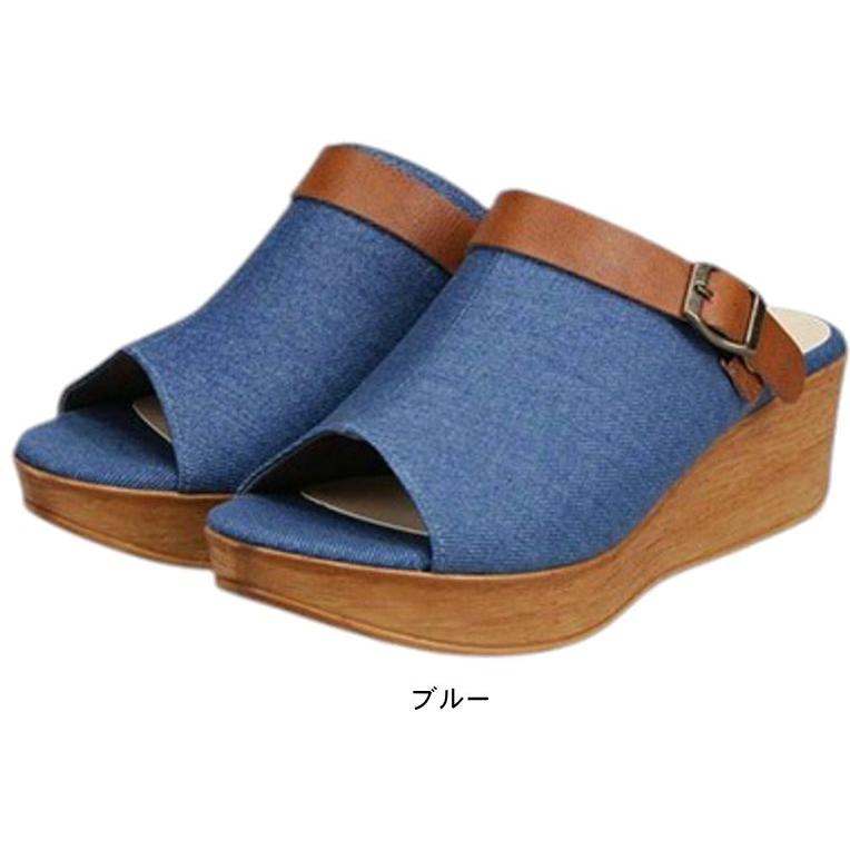 サンダル レディース ミュール 日本製 ウエッジ ヒール ソール ぺたんこ フラット 痛くない やわらかい 軽い 夏 nc92872 |  | 04