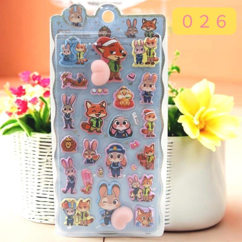 ズートピア キャラクター おしりシール ぷくぷくシール 可愛い 3D 立体 シール 立体 手帳シール 3D クリア シール ぷっくり メール便 osh2 |  | 03
