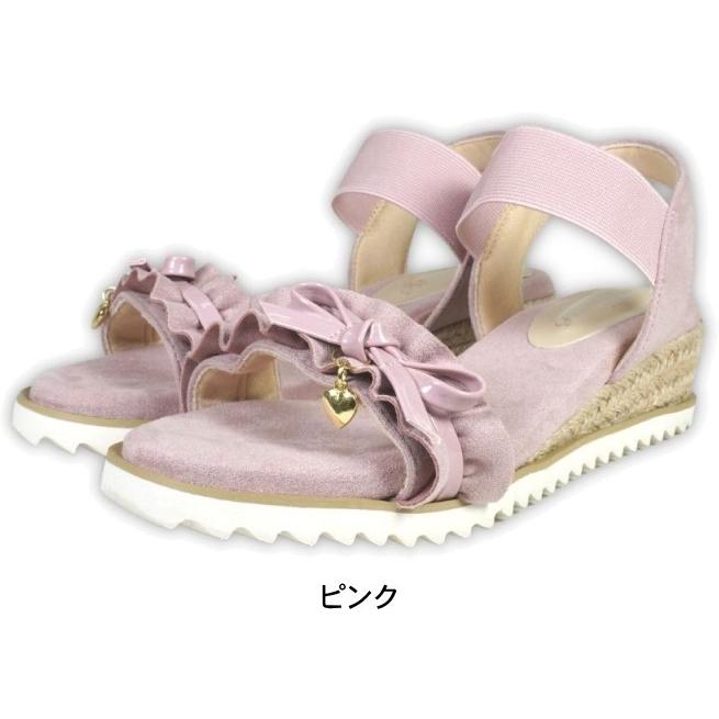 子供 リボン サンダル ストラップ ウエッジ ソール ヒール フットベット ゴム バンド 女の子 ガール ガーリー 子供 キッズ ジュニア rio43635 |  | 01