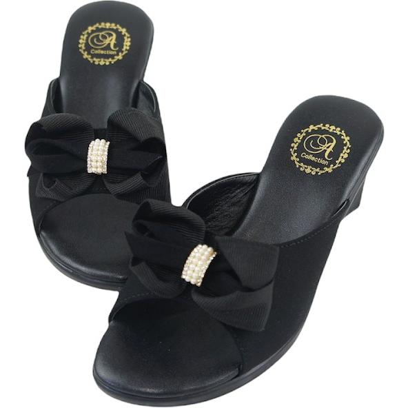 再販無し オフィス サンダル レディース おしゃれ 美脚 かわいい 黒