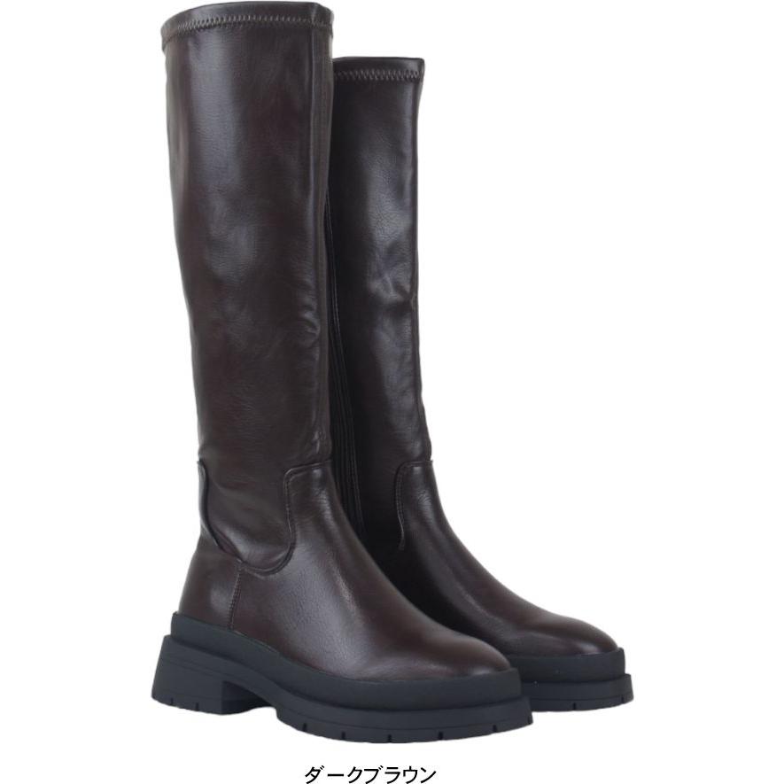 ロングブーツ レディース 4センチ ヒール 厚底ブーツ プラットフォーム