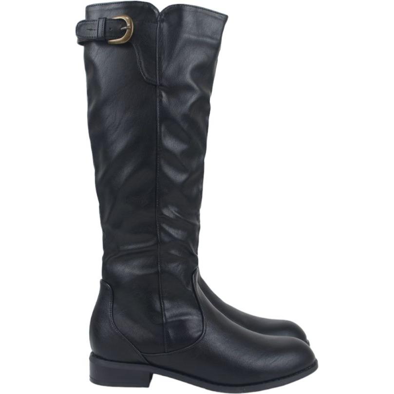 ロングブーツ レディース 3センチ ローヒール 歩きやすい 伸びる ストレッチ素材 サイドジップ ジョッキーブーツ 黒 ブラック 履きやすい 30代 40代 50代 sm6783 |  | 07