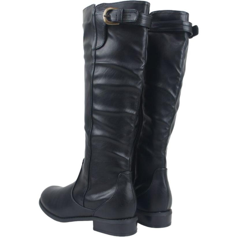 ロングブーツ レディース 3センチ ローヒール 歩きやすい 伸びる ストレッチ素材 サイドジップ ジョッキーブーツ 黒 ブラック 履きやすい 30代 40代 50代 sm6783 |  | 08