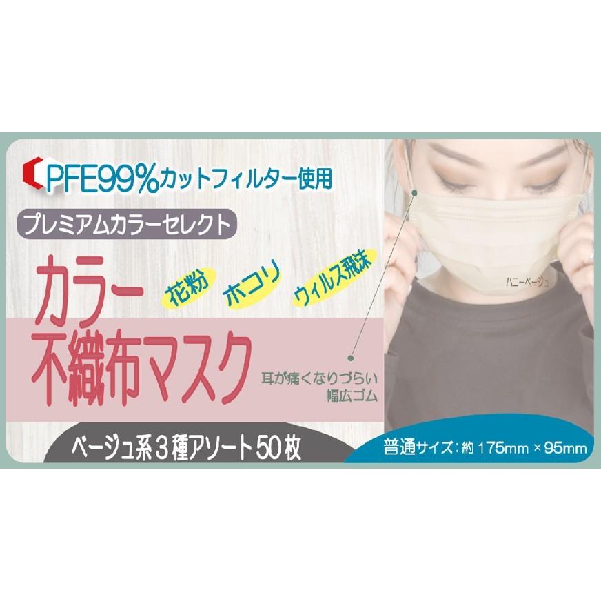 カラーマスク 不織布 血色マスク 1箱 50枚 在庫あり 耳が痛くならない 平ゴム 使い捨て 3層構造 大人用 女性用 男性用 高密度フィルター ウイルス 花粉 szcfmsk |  | 02