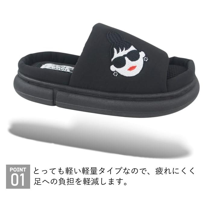 サンダル レディース 滑りにくい フラット ぺたんこ クッション 厚底 軽い 軽量 やわらかい おしゃれ スリッパ ハッピーフェイス HAPPYFACE レディエマ tk10076 |  | 07