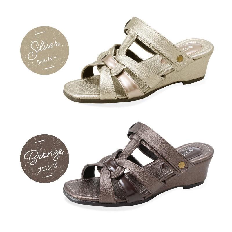 オフィスサンダル レディース おしゃれ ウエッジ ソール ヒール 黒 厚底 歩きやすい おすすめ 美脚 2WAY tk12455 | CRUTTO | 04