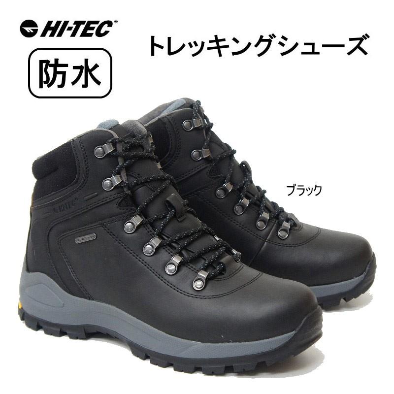 HI-TEC ハイテック 本革 レザー トレッキング ブーツ アウトドア シューズ メンズ 登山靴 ハイキング 防水 ハイカット