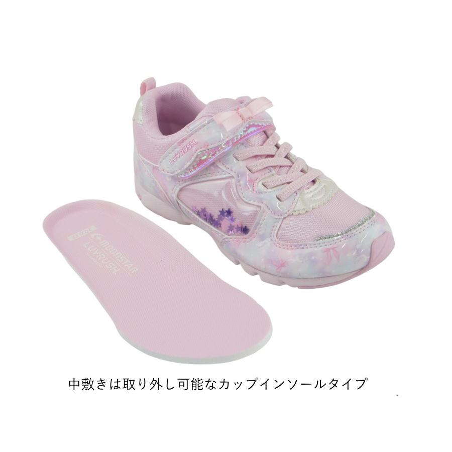 キッズスニーカー 運動会 運動靴 カップインソール マジック ベルクロ 女の子 ムーンスター スーパースター ラブラッシュ LUVRUSH 2E キッズ ジュニア tmlv1121 | ムーンスター スーパースター | 05