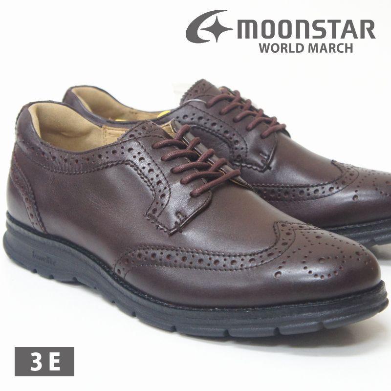 Moonstar ムーンスター ワールドマーチ WORLD MARCH メンズ 紳士靴 ビジネスシューズ ウィングチップ レースアップ 軽量 通勤靴 3E 幅広 シューズ 本革 レザー｜ablya