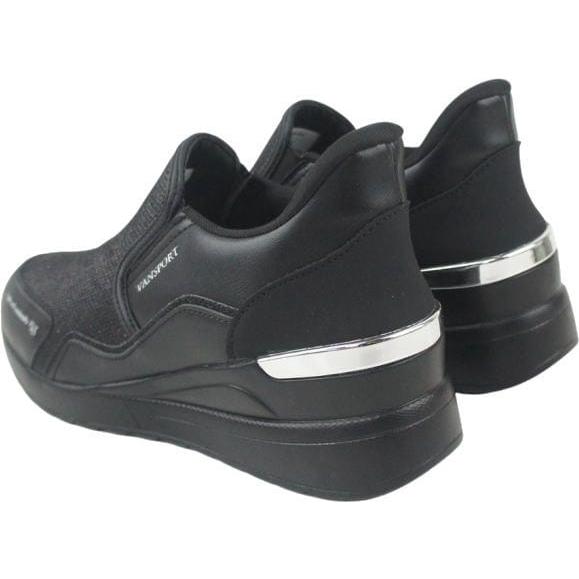 手を使わずに履ける ハンズフリー スニーカー ウエッジソール 美脚 ブラック ベージュ レディース スリッポン ヴァンスポーツ VANSPORT VA404 van404 |  | 09