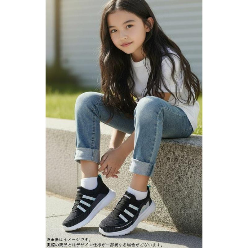 手を使わずに履ける 秒で履けるスニーカー ブラック ホワイト 19cm〜23cm キッズ ジュニア 女の子 スリッポン スリップイン ヴァンスポーツ VANSPORT van706 |  | 11