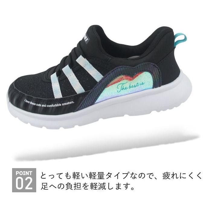 手を使わずに履ける 秒で履けるスニーカー ブラック ホワイト 19cm〜23cm キッズ ジュニア 女の子 スリッポン スリップイン ヴァンスポーツ VANSPORT van706 |  | 04