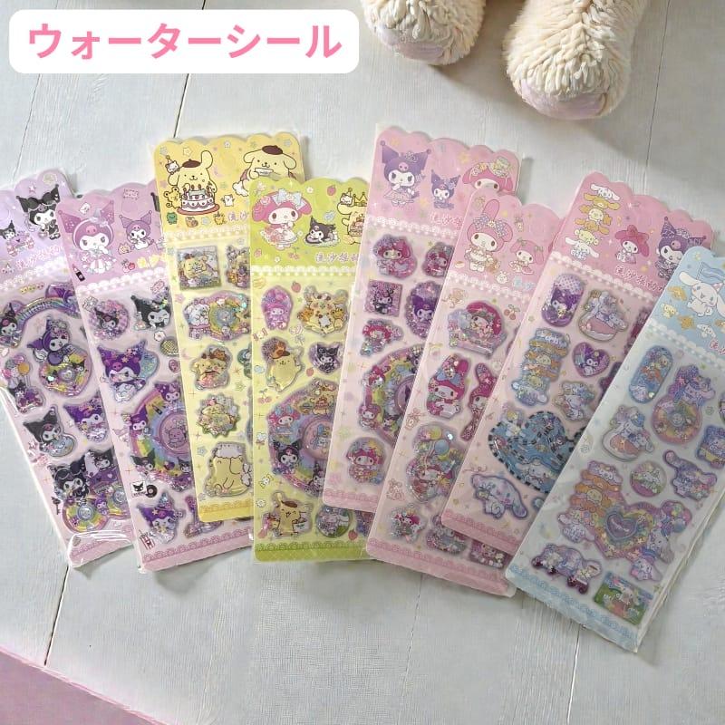 サンリオ キャラクター ウォーターシール ぷくぷくシール 可愛い 3D 立体 シール 立体 手帳シール 3D クリア シール ぷっくり メール便 water1 | 