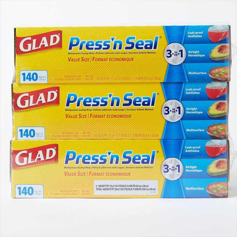 グラッド プレス＆シール 3本セット プレスアンドシール GLAD Press'n Seal 多用途シールラップ 30cmX43.4m × 3